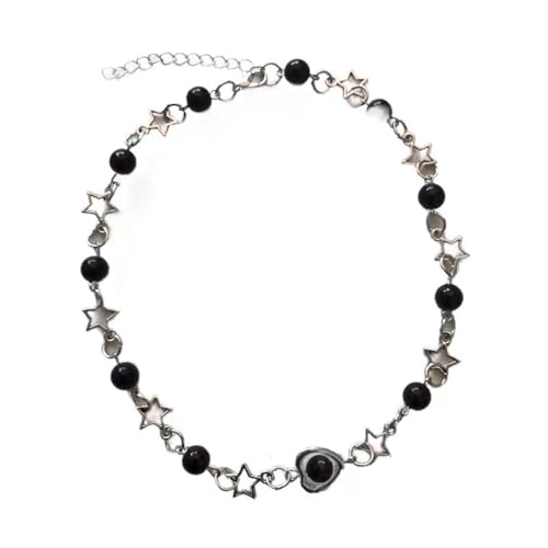 Zkydhbd Goth Hollow Star Pearls Choker Halskette Für Frauen Perlen Anhänger Halsketten Ästhetischer Schmuck Verstellbare Süße Kühle Krawünde Frauen Halskette von Zkydhbd