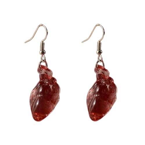 Zkydhbd Halloween Party Herzohrringe Stylish Heart Drop Ohrringe Trendy Gothic Ohr Dangle Herzohrschmuck Für Mode Look Herzohr Anhänger von Zkydhbd