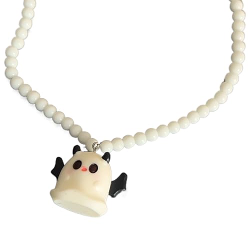 Zkydhbd Halloween Theme Party Halskette Auffällige Anhänger Halskette Harz Anhängende Hals Schmuck Perlen Halskette Für Frau Mädchen Harz Anhänger Halskette von Zkydhbd