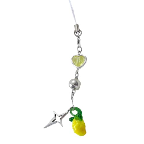 Zkydhbd Handbemertschaftliches Telefon Anhänger Roman Clear Bowknot Quasten Mädchen Herz Nische Frucht Liebe Schlüsselbund Handgefertigte Perlen Lanyard Frucht Liebes Telefon Anhänger von Zkydhbd