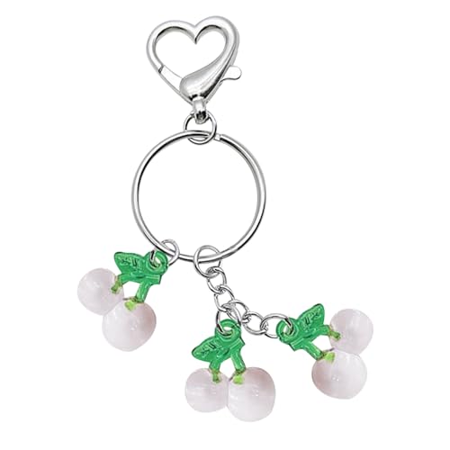 Zkydhbd Handgefertigter Erdbeerfruchtanhänger Schlüsselbund Crystal Charm Keychain Einzigartige Schlüsselrolle Keyring Schlüsselinhaber Beutel Erdbeerfrüchte Anhänger Keychain Beutel von Zkydhbd