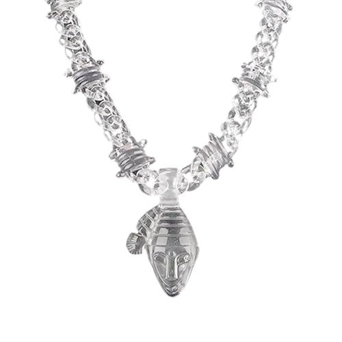 Zkydhbd HipHop Acrylheiztkette Halskette Mode Neckschmuck Statement Spikes Kettenschmuck Für Männer Und Frauen Präsentieren Modeaccessoire von Zkydhbd