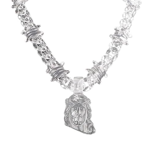 Zkydhbd HipHop Acrylheiztkette Halskette Mode Neckschmuck Statement Spikes Kettenschmuck Für Männer Und Frauen Präsentieren Modeaccessoire von Zkydhbd