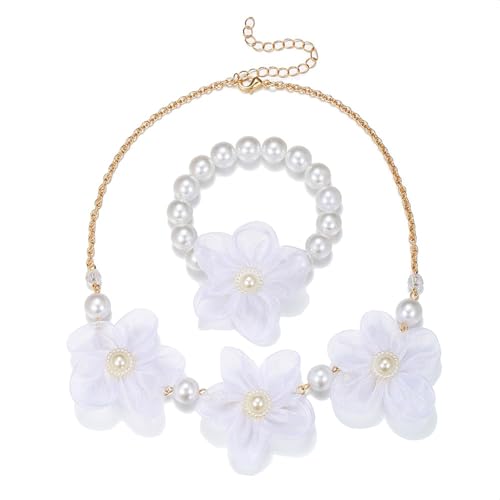 Zkydhbd Imitation Perlen Halskette Kinder Blumenperlen Armband Für Elegante Looks Perlen Halskette Geeignet Für Jeden Anlass Blumenperlen Schmuckset Geeignet von Zkydhbd