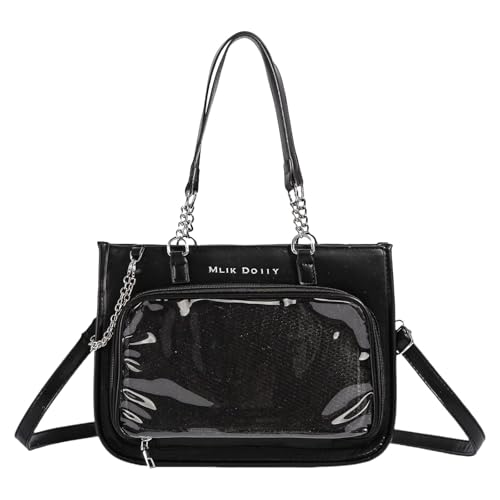 Zkydhbd Japanischer Anime Aberarm Bag Crossbody Tasche Schulter PU Leder Transparentes Display Für Mode Enthusiasten Transparente Tasche von Zkydhbd