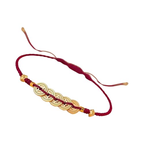 Zkydhbd Lucky Money Red String Armband Handgefertigte Geflochtene Armbänder Mode Handgelenk Schmuck Geeignet Für Wohlstand Glück Geldbaumarmband von Zkydhbd