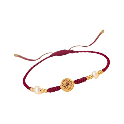 Zkydhbd Lucky Money Red String Armband Handgefertigte Geflochtene Armbänder Mode Handgelenk Schmuck Geeignet Für Wohlstand Glück Geldbaumarmband von Zkydhbd