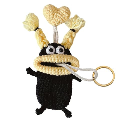 Zkydhbd Lustige Cartoon Schlüsselschüsse Beutel Pull Typ Tasten Bag Wurst Mund Tasten Hand Stricktasten Brieftaschen Pull Typ Keychain Tasche Unisex Taste Beutel Handstrickticke von Zkydhbd