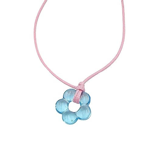 Zkydhbd Mädchen Herz Hohlfarbene Glasur Halskette Weibliche Temperament Nische Kolarbone Kette Einstellbare Halskette Verstellbares Schlüsselbeinkettenkette Halskette von Zkydhbd