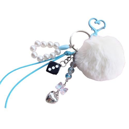 Zkydhbd Mehrzweckperlen Verschönerte Keyring Trendy Perlen Sphere Keychain Sturdy Acryl Beutel Dekoration Trendy Keyring Decors von Zkydhbd