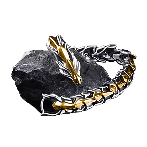 Zkydhbd Men Dragon Keel Chain Link Cool Dragon Skala Armreif Armband Punk Rock Schmuck Geburtstag Valentinstag von Zkydhbd
