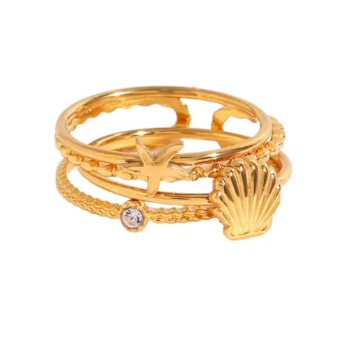 Zkydhbd Mode Goldplattierte Ringe Mit Verstellbarer Größe Für Frauen Anti Scratch Finger Ringe Handgefertigtes Partyzubehör Einzigartige Europäische Design von Zkydhbd