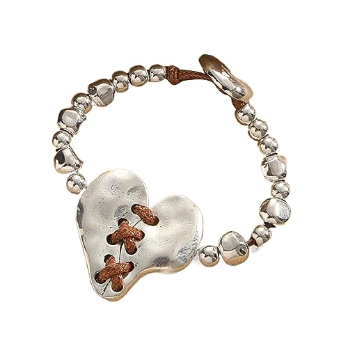 Zkydhbd Mode Herz Perlen Armbänder Stilvolle Schmuck Ot Verschluss Armbänder Hip Hop Schmuck Multilayer Wachs Seilband Armband Herz Bead Armbänder von Zkydhbd