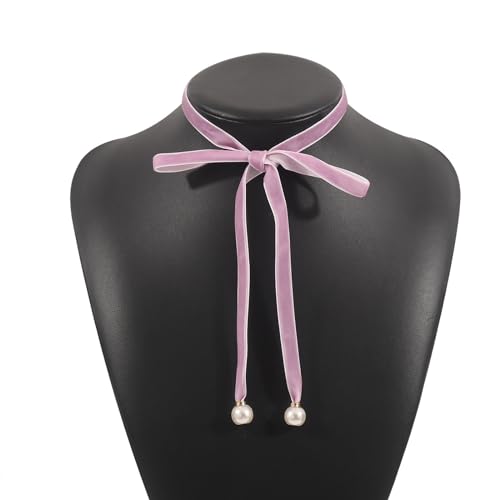 Zkydhbd Mode Long Ribbon Choker Anhänger Halskette Für Frauen Haarkrawatte Halskette Fußkette Geeignet Für Personalisiertes Juwelieraccessoire von Zkydhbd