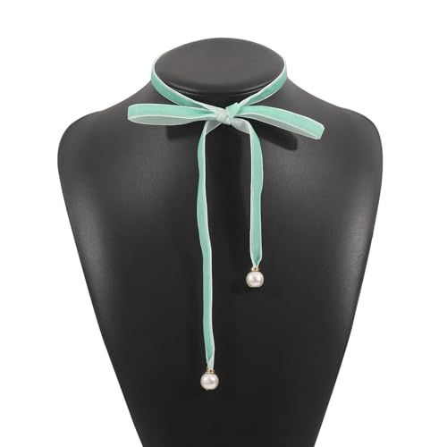 Zkydhbd Mode Long Ribbon Choker Anhänger Halskette Für Frauen Haarkrawatte Halskette Fußkette Geeignet Für Personalisiertes Juwelieraccessoire von Zkydhbd