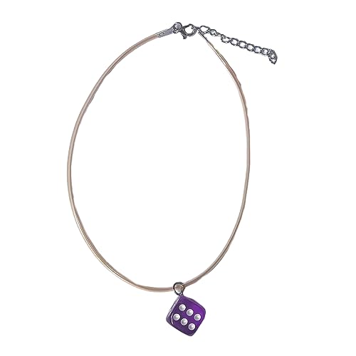 Zkydhbd Modeharz Würfel Anhänger Halskette Süße Kühle Schlüsselbeutel Kette Verstellbares Seilschluckschluckschmuck Einfacher Kabelhalskette Harz Halsband Halskette Für Frauen Männer Leicht Und von Zkydhbd