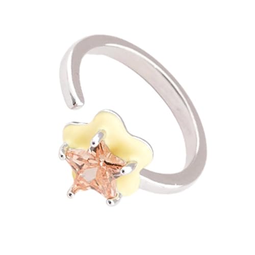 Zkydhbd Moderne Geometrische Offene Ringe Glitzerner Zirkonakzent Quadrat/Stern/Herz/ovales Muster Verstellbar von Zkydhbd