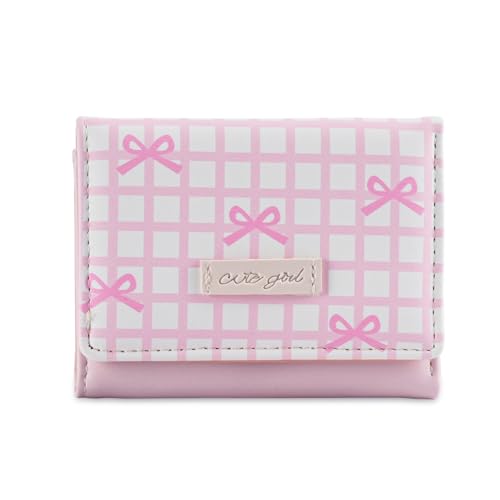 Zkydhbd Moderne Kurze PU Brieftasche Gestreiftes Design Bögen Verschönerung Praktischer PU Lederkartenhalter Münze Geld von Zkydhbd