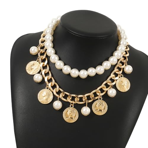 Zkydhbd Moderne Vintage Double Layer Imitation Perlen Perlen Halshaut Medaillons Anhänger Halskette Accessoire Für Modeliebhaber Doppelschicht Halskette Zkydhbd Moderne Vintage Double Layer Imitation Perlen Perlen Halshaut Medaillons Anhänger Halskette Accessoire Für Modeliebhaber Doppelschicht Halskette von Zkydhbd