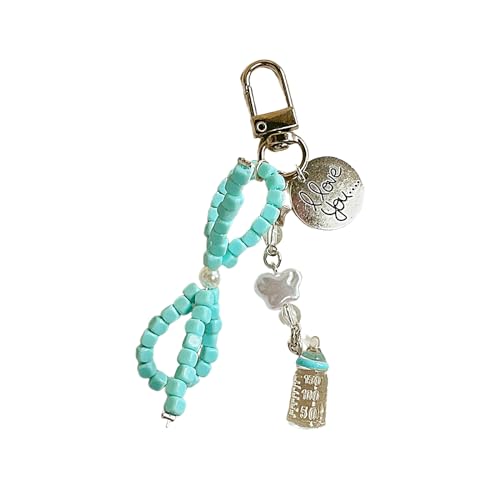 Zkydhbd Modische Telefonkette Eleganter Schlüsselbund Anhänger Für Taschendekoration Bowknot Und Milchflasche Charme Schlüsselkette Origination Mode Ornament Orament von Zkydhbd