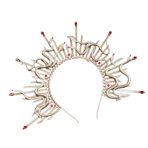 Zkydhbd Mythologie Schlangenkopfkronen Haarstück Party Kopfbedeckung Für Kostümpartys Maskeraden Und Besondere Anlässe Einzigartige Designs Kopfschmuck von Zkydhbd