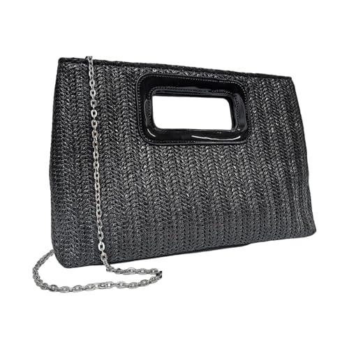 Zkydhbd Obere Griffstrohkupplungen Geldbörse Für Frauen Strohkreuzbodus Umhängetasche Handtasche Summers Strandbeutel Gewebt Klauen Handtaschen Abendhandtasche von Zkydhbd