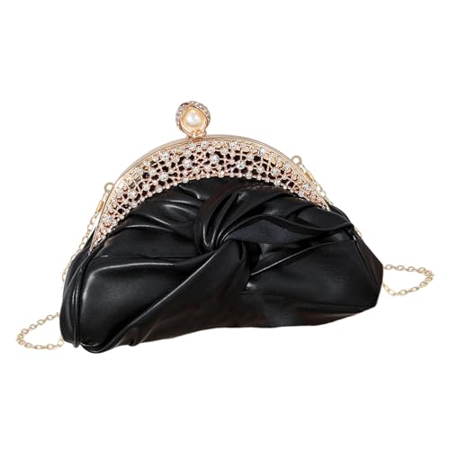 Zkydhbd PU Leder Crossbody Umhängetasche Brieftasche Abendklammer Für Frauen Mädchen Modehandtasche Satchel Geldbörse Mit Kettenklauen Geldbörsen Für Frauen Abend von Zkydhbd