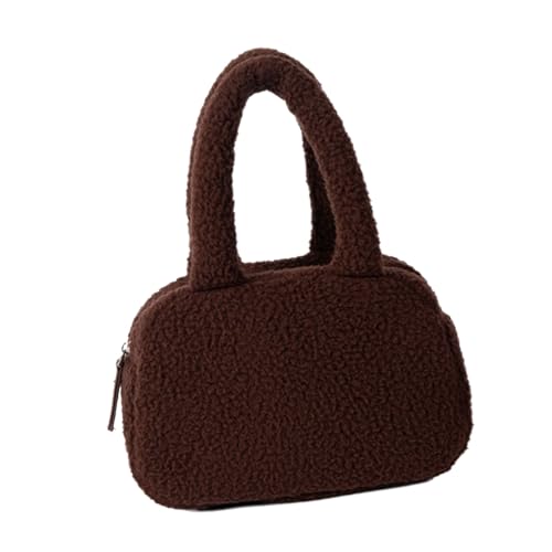 Zkydhbd Praktische Fleece Top Tasche Retro Handtasche Mit Reißverschluss Einfacher Zugang Weich von Zkydhbd