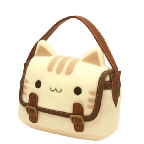 Zkydhbd Praktische Katzen Designs Plüsch Umhängetasche Leichte Und Stilvolle Handtasche Top Taschen Accessoire Für Den Täglichen Gebrauch Modische Katzen Handtasche von Zkydhbd