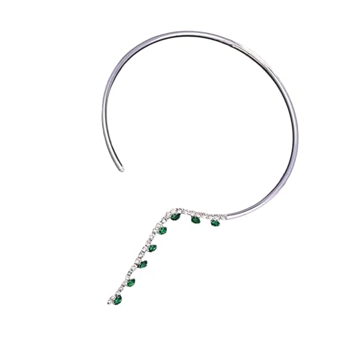 Zkydhbd Praktische Smaragd Halsketten Partys Dekoration Für Frauen Moderne Stile Open Choker Schmuckzubehör Frauen Accessoires von Zkydhbd