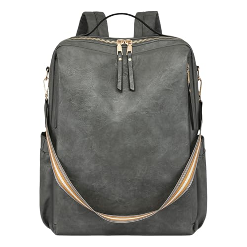 Zkydhbd Praktischer PU Leder Rucksack Für Frauen Bequemer Riemen Und Praktische Schulbeutel Reise Tagespack Alltag Nutzung Pendler Rucksack Frauen von Zkydhbd