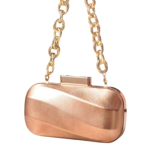 Zkydhbd Raffinierte Schwarze Abend Handtasche Mit Kettengurt PU Umhängetasche Party Crossbody Geldbörse Für Frauen Mädchen Schwarze Kleid Geldbörse von Zkydhbd