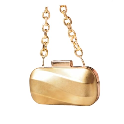 Zkydhbd Raffinierte Schwarze Abend Handtasche Mit Kettengurt PU Umhängetasche Party Crossbody Geldbörse Für Frauen Mädchen Schwarze Kleid Geldbörse von Zkydhbd