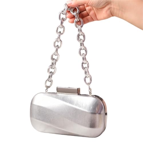 Zkydhbd Raffinierte Schwarze Abend Handtasche Mit Kettengurt PU Umhängetasche Party Crossbody Geldbörse Für Frauen Mädchen Schwarze Kleid Geldbörse von Zkydhbd