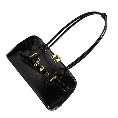 Zkydhbd Retro PU Leder Umhängetasche Für Frauen Elegante Unterarm Modische Abend Handtasche Achselhöhle Stilvolle Alltagstasche von Zkydhbd