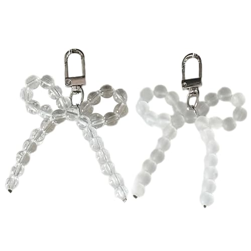 Zkydhbd Set Von 2 Perlen Bowknot Keychain Anhänger Schmetterling Knotenschlüsselkette Mode Bogenverzierung Für Telefone Autoschlüsselbeutel Schmetterling Knoten Anhänger Keychain von Zkydhbd