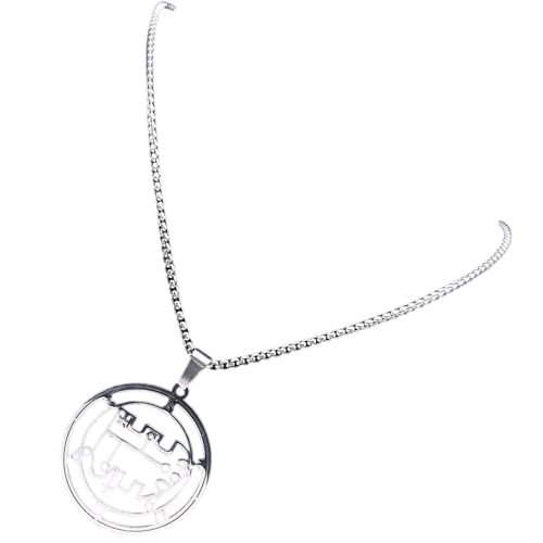 Zkydhbd Silber Edelstahl Halskette Mit Hohlem Anhänger Unisex Neckchain Alternative Mode Accessoire Für Alltägliche Verschleiß Satan Sigil Anhänger Zkydhbd Silber Edelstahl Halskette Mit Hohlem Anhänger Unisex Neckchain Alternative Mode Accessoire Für Alltägliche Verschleiß Satan Sigil Anhänger von Zkydhbd