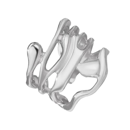Zkydhbd Stilvolle Gold Hohlringe Robusten Metall Mit Geometrischen Designs Schmuckzubehör Für Paare Und Besondere Anlässe Geometrische Ringe von Zkydhbd