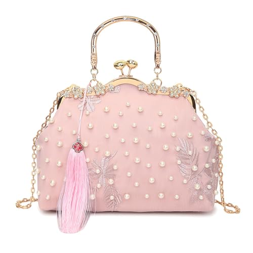 Zkydhbd Stilvolle Handtasche Abendtasche Mit Elegantem Stickblumenmuster Für Frauen Schulter Crossbody Geldbörse Für Den Täglichen Gebrauch Blumenstudentiere Umhängetasche von Zkydhbd