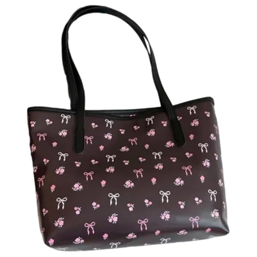 Zkydhbd Stilvolle PU Leder Umhängetasche Mit Bögen Dekoration Satchel Großer Kapazität Unterarmtasche Für Pendeln Und Lässige Reisetasche Stilvolle Schleife Geldbörse von Zkydhbd