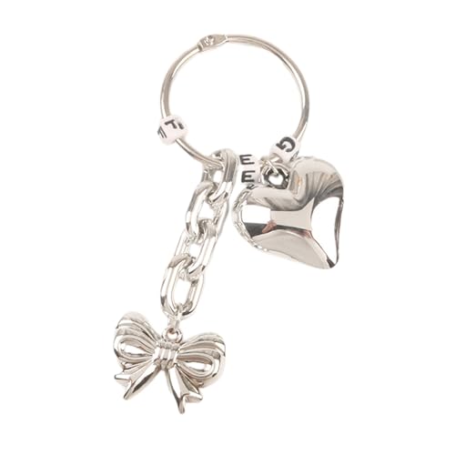Zkydhbd Stilvolle Schlüssel Anhänger Bowknot Keyring Heart Keychain Stylish Accessoire Legierungsmaterial Geeignet Für Schlüsselbeutel Mode Schlüsselzubehör von Zkydhbd