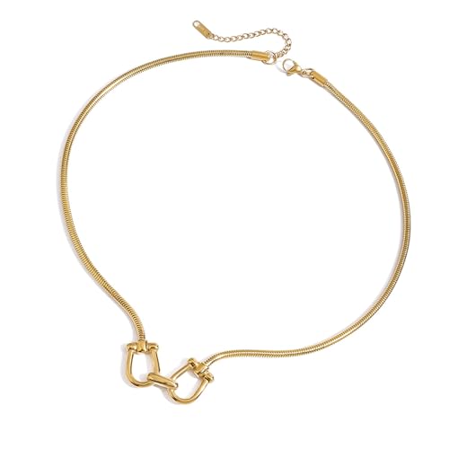 Zkydhbd Stilvoller Goldener Schlüsselbeutel Halskette Doppelkreise Anhänger Heckchain Verstellbarer Choker Edelstahl Unisex Colarbone Kette Europäische Stil Kette Zkydhbd Stilvoller Goldener Schlüsselbeutel Halskette Doppelkreise Anhänger Heckchain Verstellbarer Choker Edelstahl Unisex Colarbone Kette Europäische Stil Kette von Zkydhbd