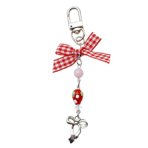 Zkydhbd Stilvoller Schlüsselbund Cartoon Bowknot Keyring Fashion Phone Charm Bag Anhänger Rucksack Geldbeutel Accessoire Für Frauen Mädchen Trendy Telefon Verzierung von Zkydhbd