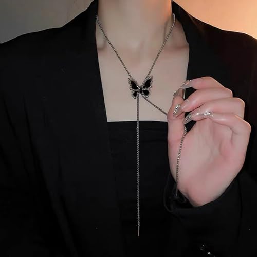 Zkydhbd Stilvoller Schmetterling Anhänger Halskette Verstellbare Robuste Leichtmetallketten Designs Mode Accessoire Für Alltägliche Freizeitkleidung Elegante Halskette von Zkydhbd