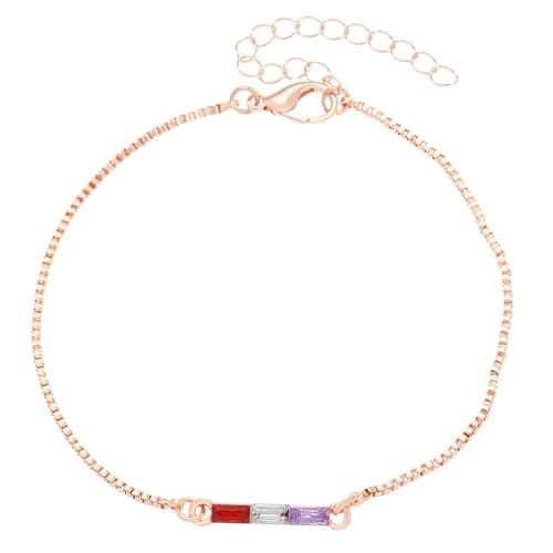 Zkydhbd Styles Gold Heart Armband Mit Geburtssteinen Stabil Legierung 14K Plattierung Für Frauenschmucksammlung Täglich Gebrauch von Zkydhbd