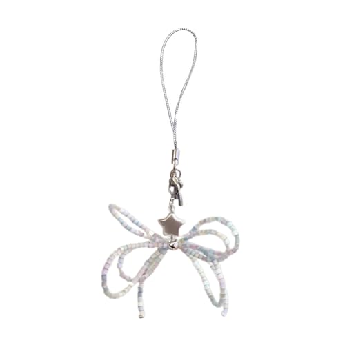 Zkydhbd Stylish Bowknot Phone Lanyard Armband Stern Butterfly Bow Telefon Zauber Antilost Handygurt Hanges Seil Keychain Telefon Lanyard Handgelenk von Zkydhbd