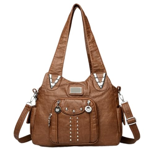 Zkydhbd Stylish Casual Aberarm Bag PU Leder Umhängetaschen Funktionale Handtasche Großer Kapazität Verstellbarer Riemen Für Tägliche Verwendung Modetasche von Zkydhbd