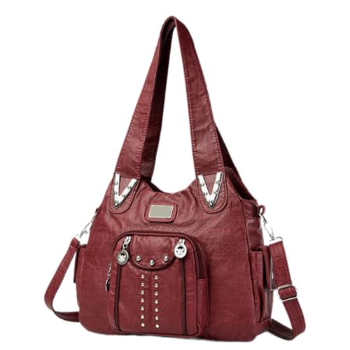 Zkydhbd Stylish Casual Aberarm Bag PU Leder Umhängetaschen Funktionale Handtasche Großer Kapazität Verstellbarer Riemen Für Tägliche Verwendung Modetasche von Zkydhbd