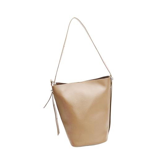 Zkydhbd Stylish Damen Averarm Bag PU Leder Bucket Tasche Schulter Party Satchel Handtasche Geeignet Für Verschiedene Outfits Trendy Student von Zkydhbd