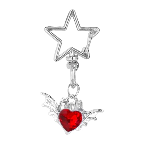Zkydhbd Stylish Heart and Butterfly Anhänger Keychain Trendy Hollow Sternschlüsselringe Mit Bowknotherz Anhänger Für Bag Key Geldbeutel Hollow Star Charme von Zkydhbd